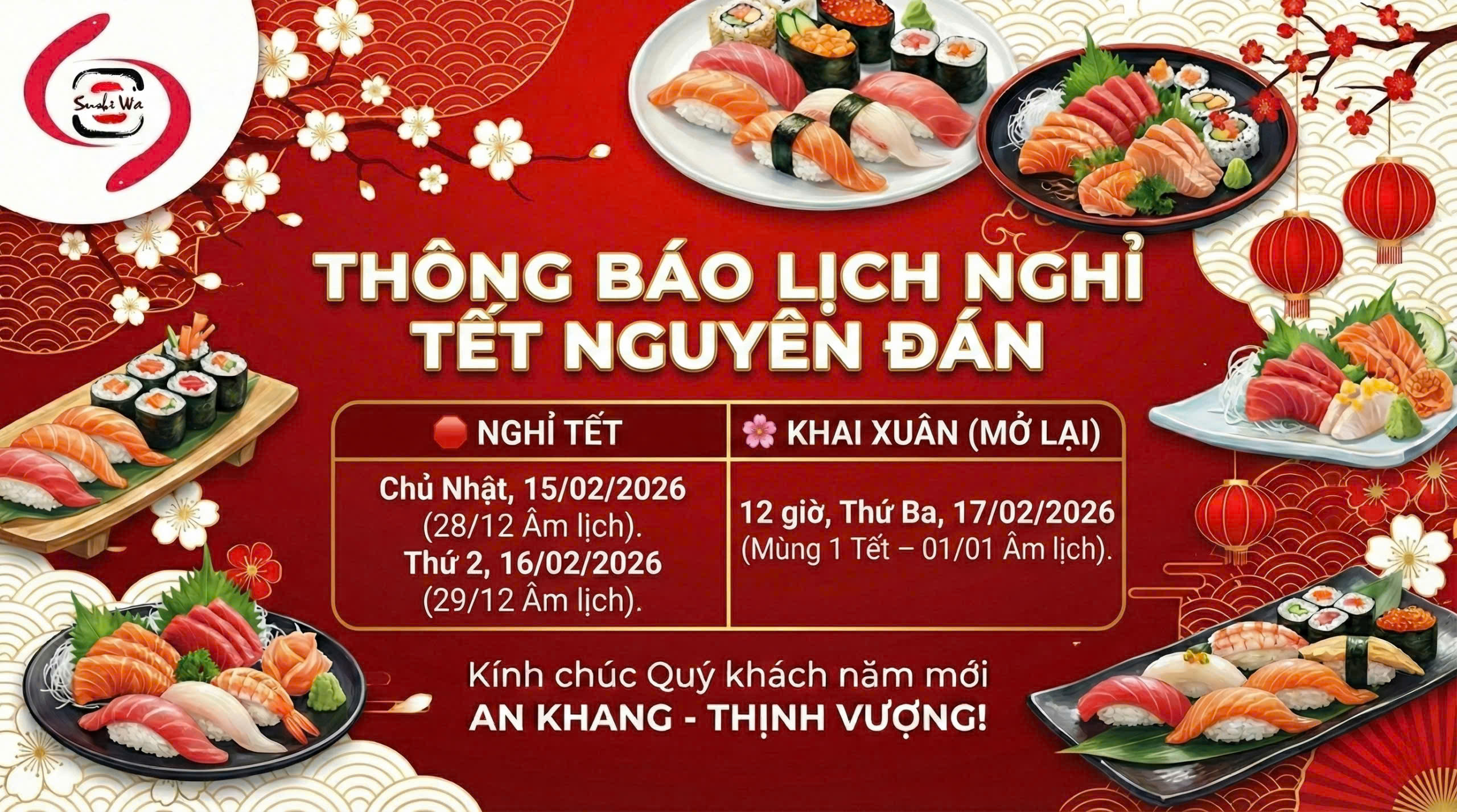 Thông báo nghỉ tết