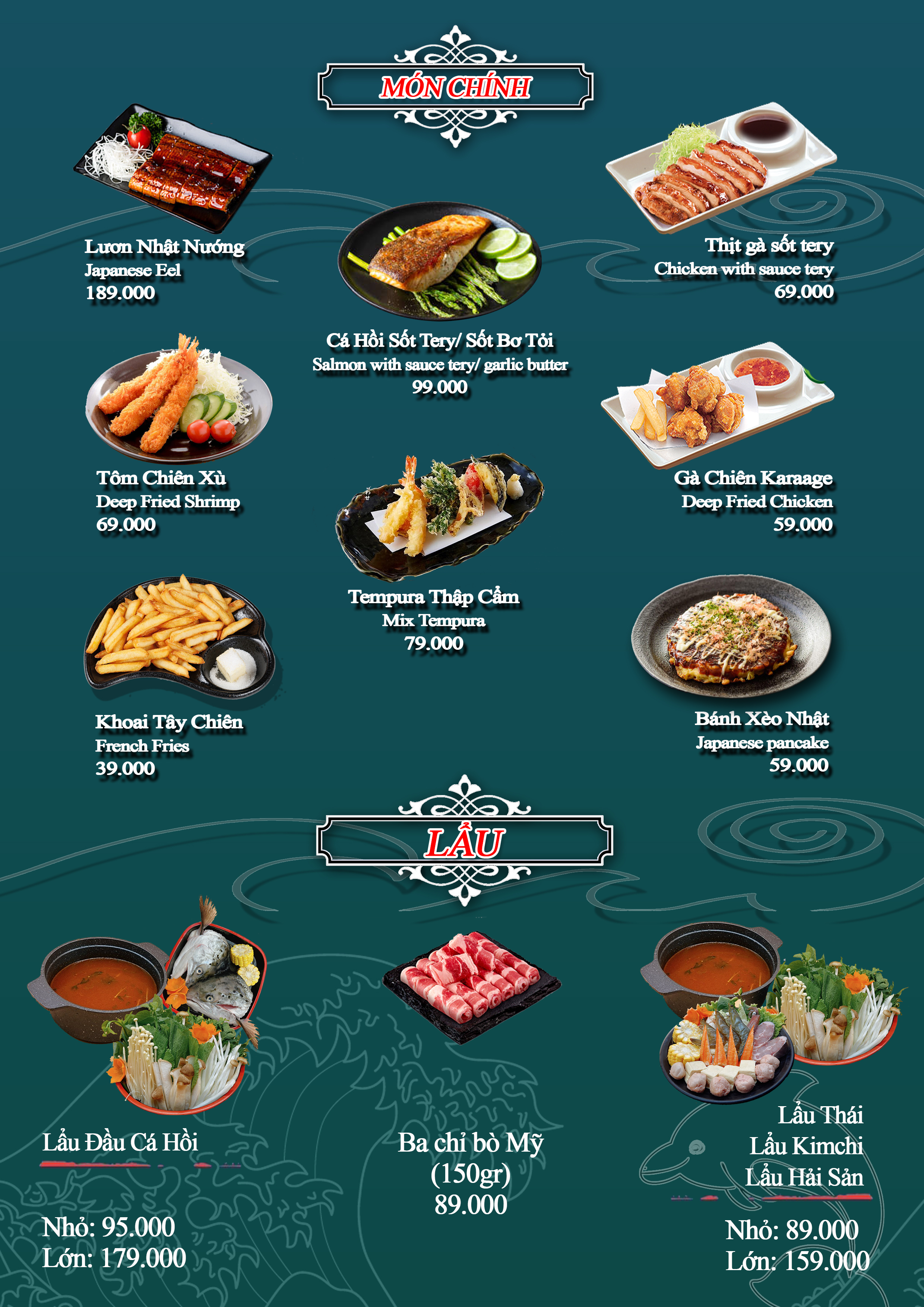 Thực đơn Lẩu & Món chính