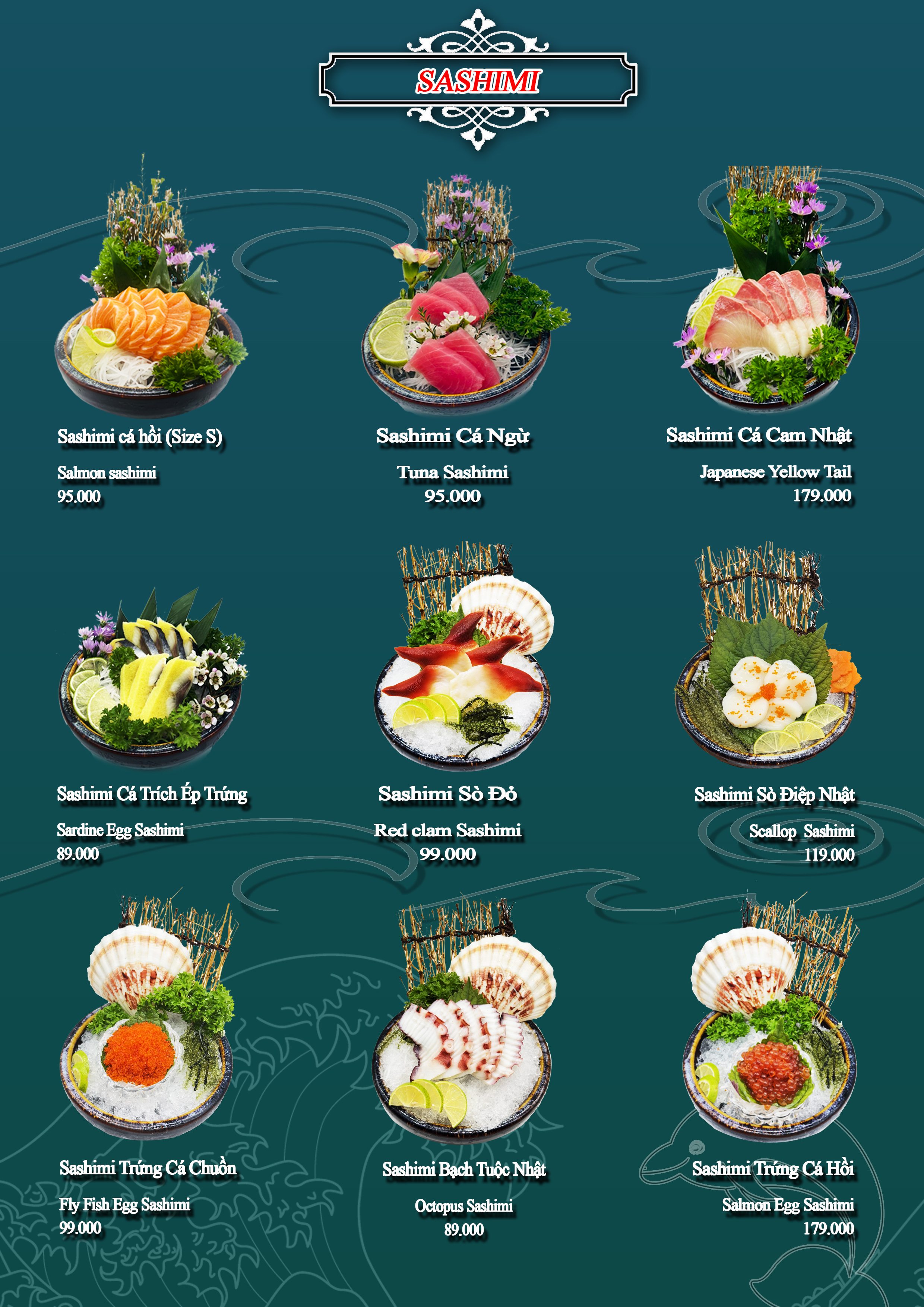 Thực đơn Sashimi trang 1